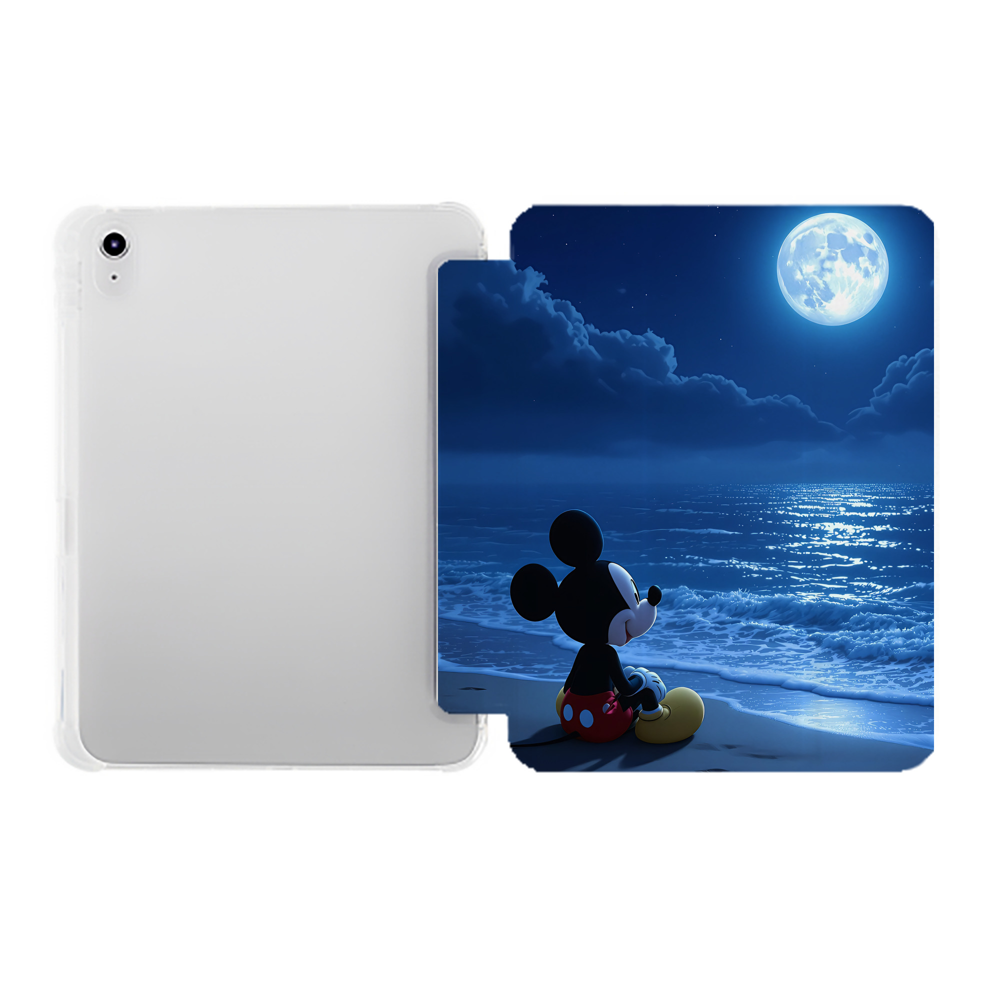 （画像用） ミッキーマウス Mickey Mouse IPad ケース ペン収納付き 三つ折りスタンド PUレザー×シリコン 対応機種9.5/10.5/10.9インチ